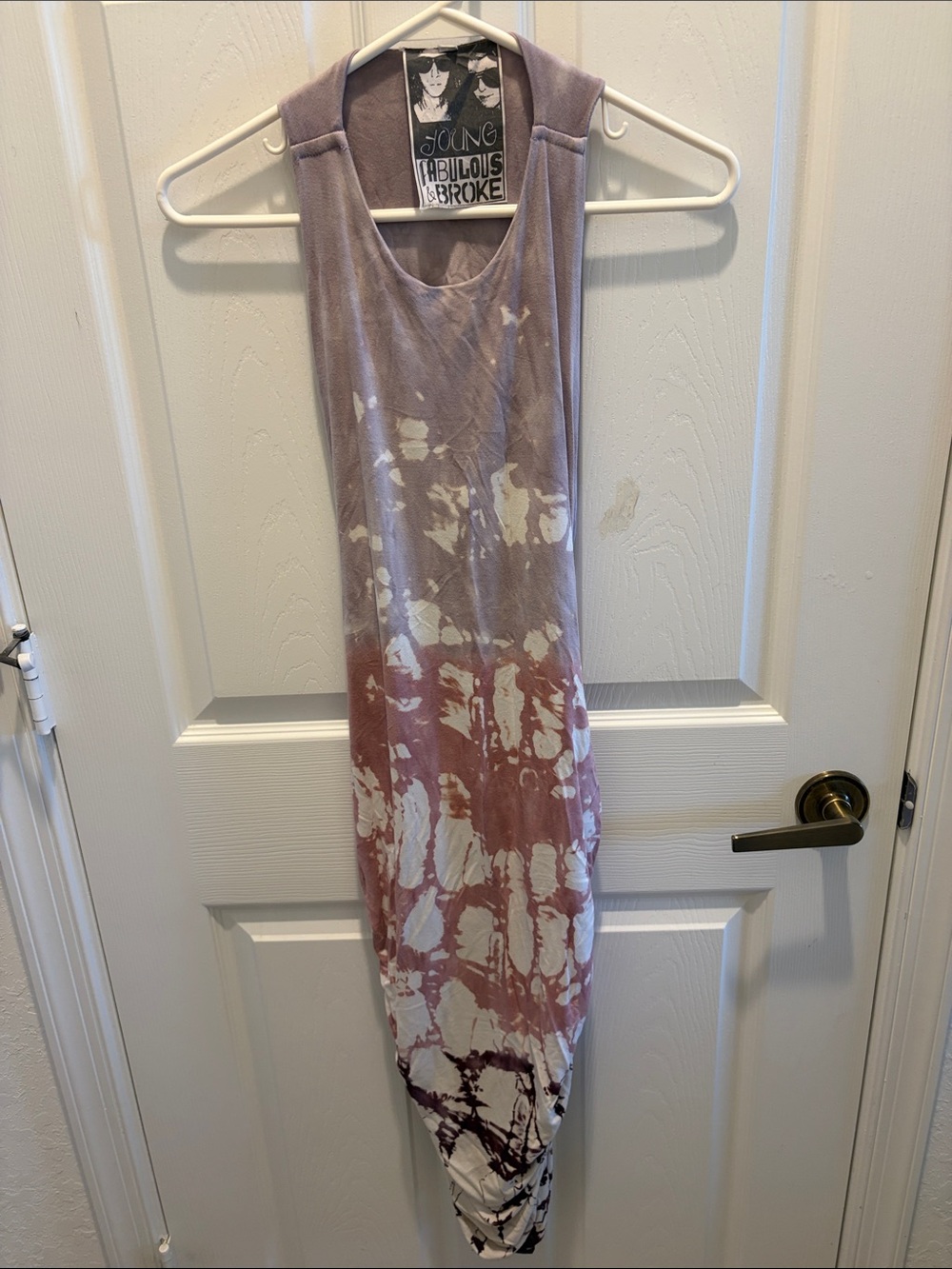 Young Fabulous & Broke Purple and Pink Tie-Dye Racerback Maxi